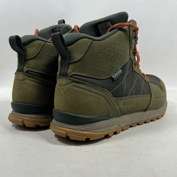 OBOZ Boots Mens 9.5 Bozeman Mid B-DRY Leather Hiking Shoes Insulated Green